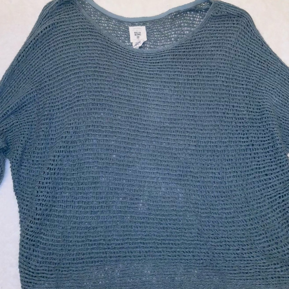 Billabong Teal Open-Knit Sweater
